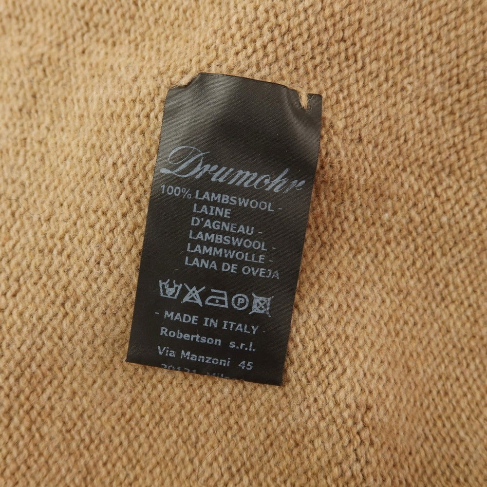 【中古】ドルモア DRUMOHR ウール クルーネック プルオーバーニット ブラウンベージュ系xオレンジ【 46 】【 状態ランクB 】【 メンズ 】