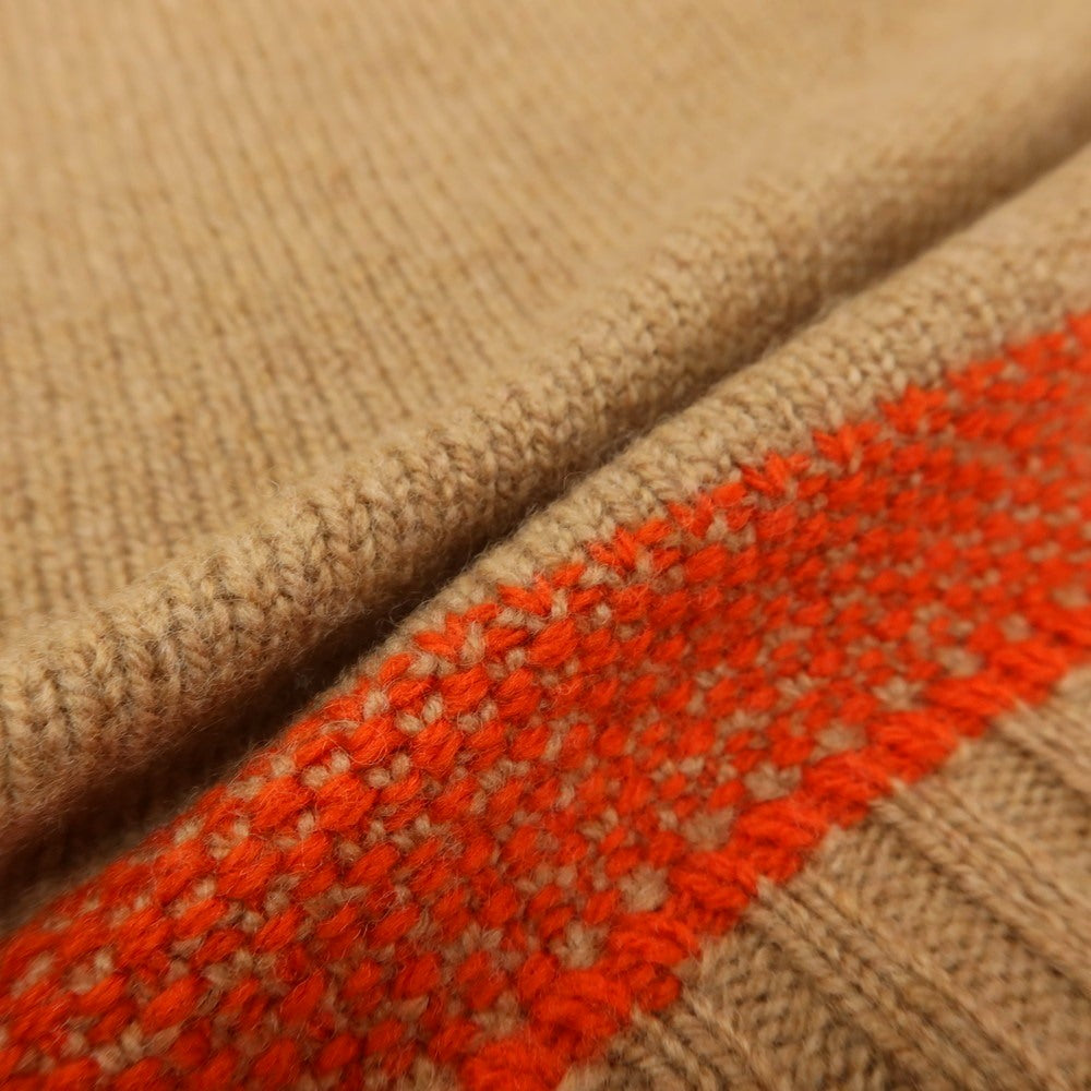 【中古】ドルモア DRUMOHR ウール クルーネック プルオーバーニット ブラウンベージュ系xオレンジ【 46 】【 状態ランクB 】【 メンズ 】