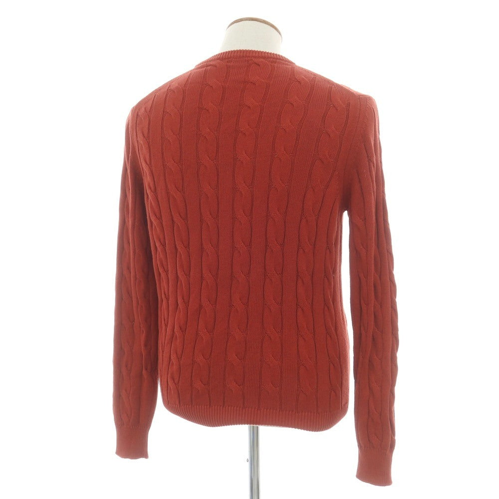 【中古】アレッサンドロルッピ Alessandro Luppi ケーブル編み コットン クルーネック プルオーバーニット レッド【 48 】【 状態ランクB 】【 メンズ 】