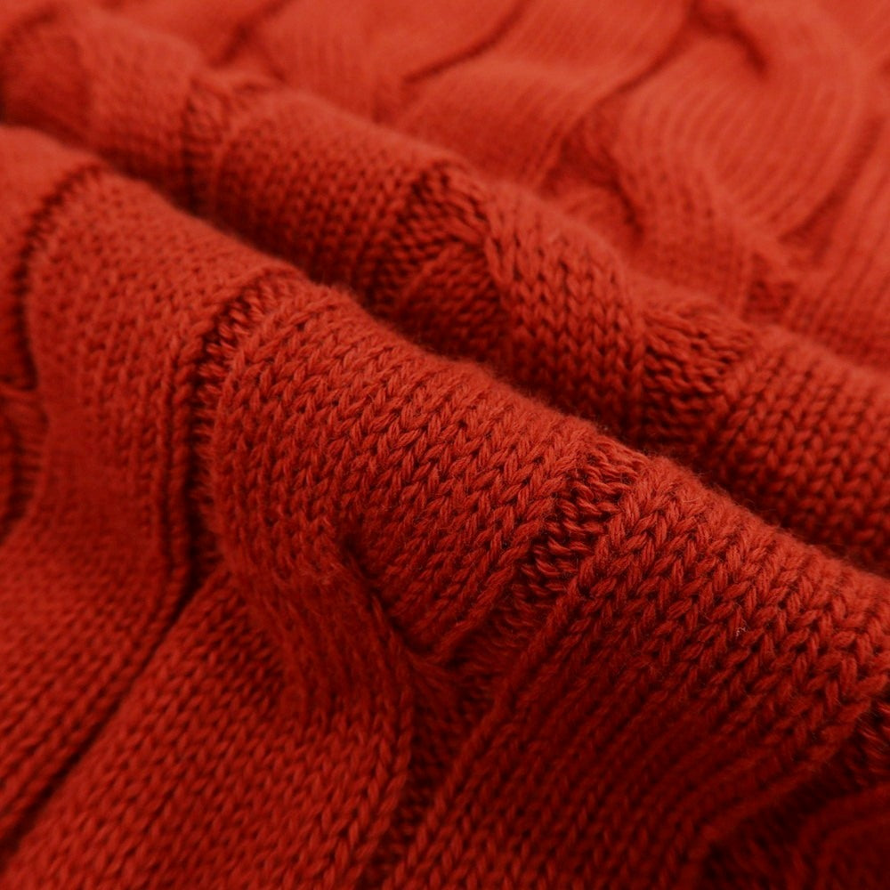 【中古】アレッサンドロルッピ Alessandro Luppi ケーブル編み コットン クルーネック プルオーバーニット レッド【 48 】【 状態ランクB 】【 メンズ 】