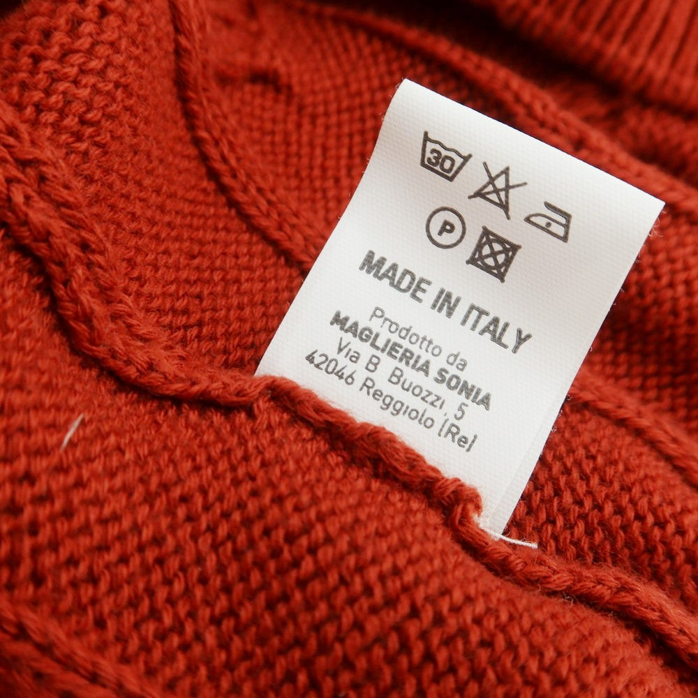 【中古】アレッサンドロルッピ Alessandro Luppi ケーブル編み コットン クルーネック プルオーバーニット レッド【 48 】【 状態ランクB 】【 メンズ 】