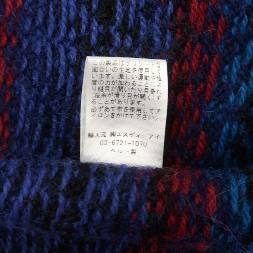 【中古】ラファモリーナ RAffa MOLINA アルパカ クルーネック プルオーバーニット ネイビーxマルチカラー【 S 】【 状態ランクB 】【 メンズ 】