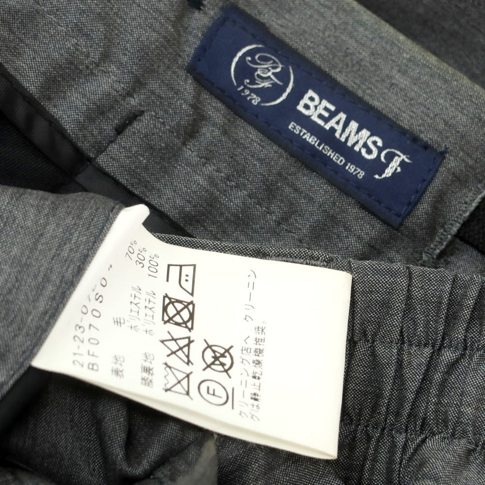 【中古】ビームスエフ BEAMS F ウールポリエステル イージースラックスパンツ グレー【 46 】【 状態ランクC 】【 メンズ 】