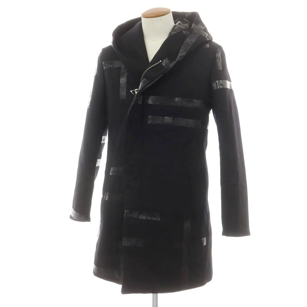 【中古】ウノピュウノウグァーレトレ 1piu1uguale3 ウール フーデッドコート ブラック【 4 】【 状態ランクA 】【 メンズ 】