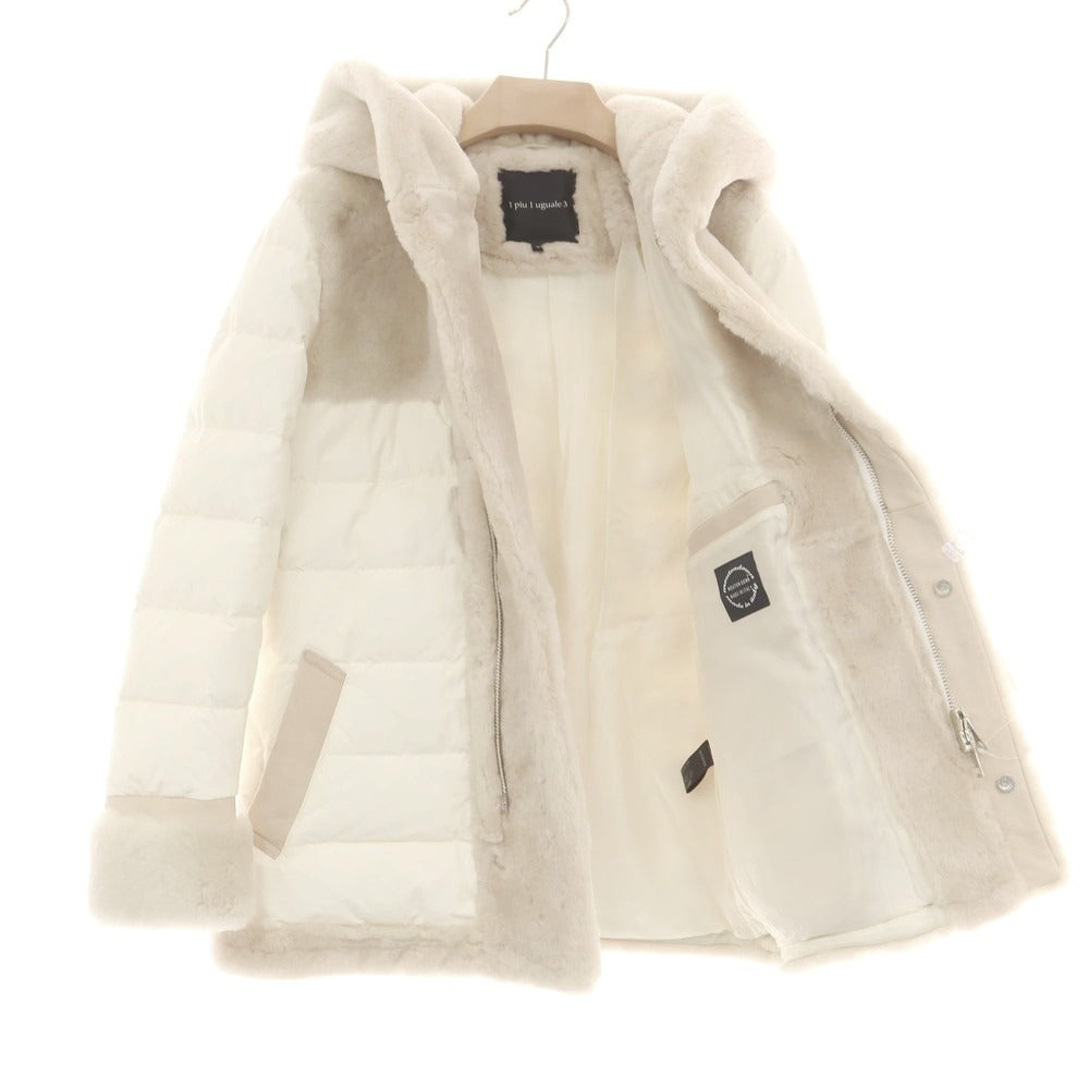 【中古】ウノピュウノウグァーレトレ 1piu1uguale3 × EMMETI ムートン切替 ダウンジャケット オフホワイト系【 3 】【 状態ランクB 】【 メンズ 】