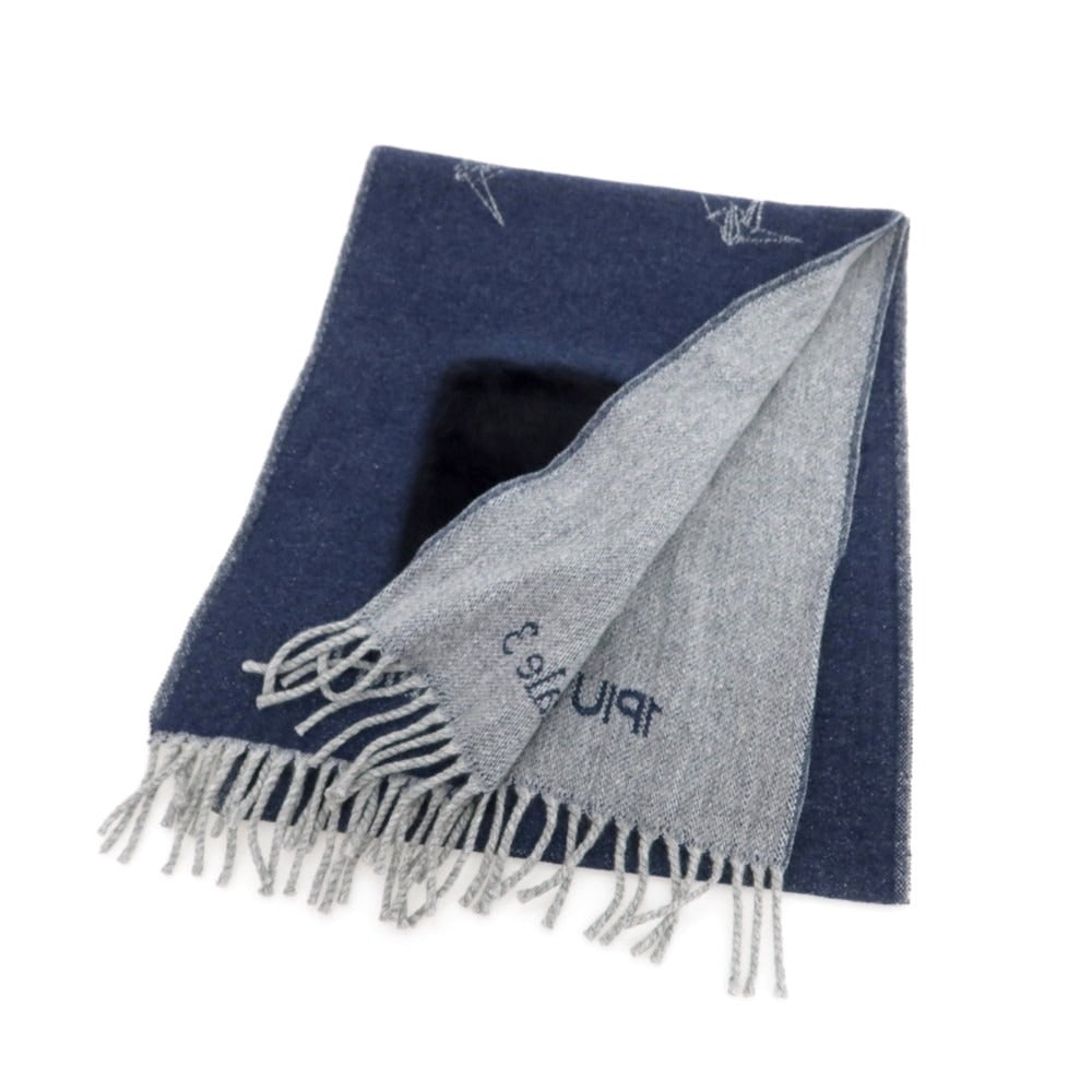 【中古】ウノピュウノウグァーレトレ 1piu1uguale3 カシミヤ マフラー ネイビー【 状態ランクA 】【 メンズ 】