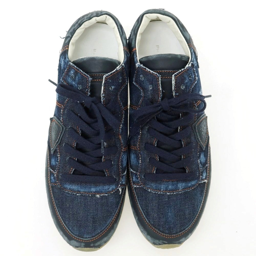 【中古】フィリップモデル PHILIPPE MODEL デニム スニーカー ネイビー【 41 】【 状態ランクA 】【 メンズ 】