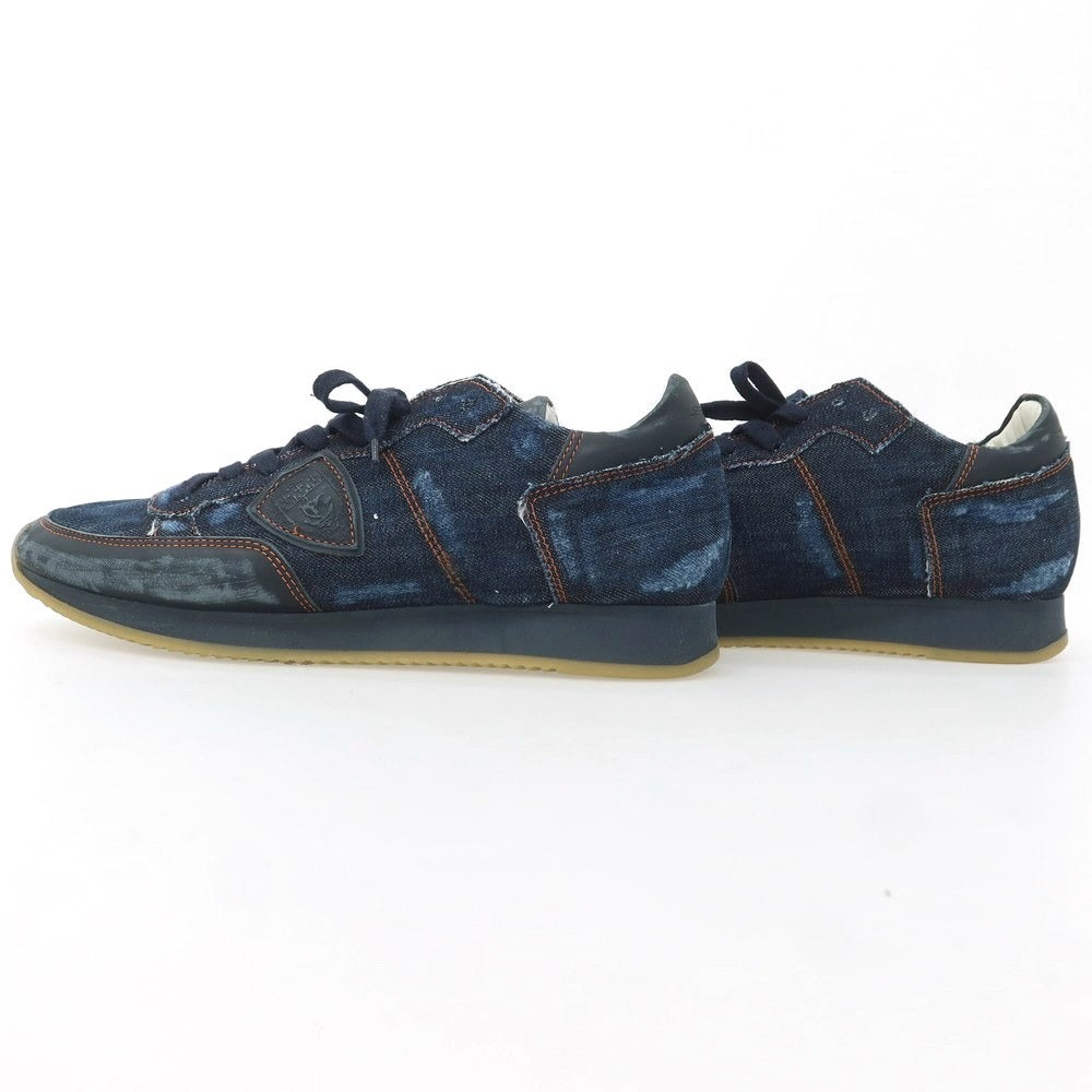 【中古】フィリップモデル PHILIPPE MODEL デニム スニーカー ネイビー【 41 】【 状態ランクA 】【 メンズ 】