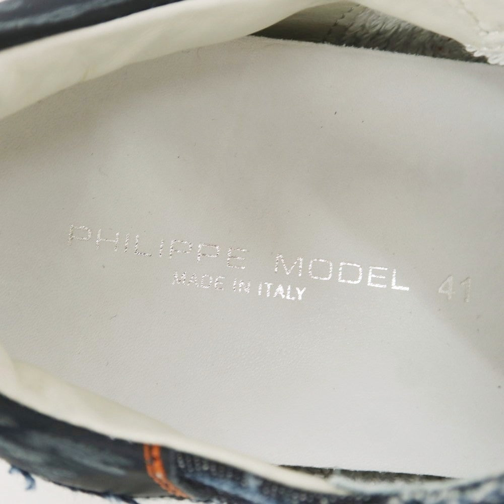 【中古】フィリップモデル PHILIPPE MODEL デニム スニーカー ネイビー【 41 】【 状態ランクA 】【 メンズ 】