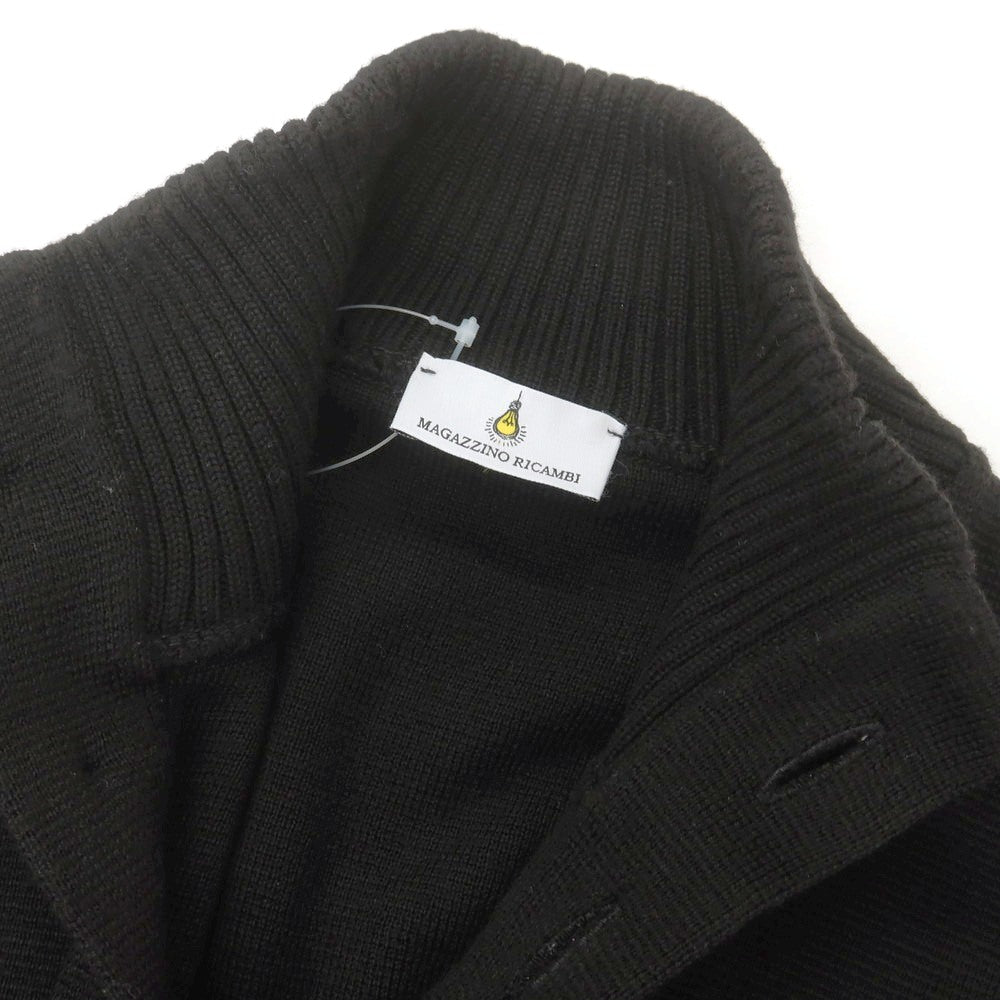 【中古】マガジーノ リカンビ MAGAZZINO RICAMBI ウールアクリル スタンドカラー カーディガン ブラック【 50 】【 状態ランクB 】【 メンズ 】