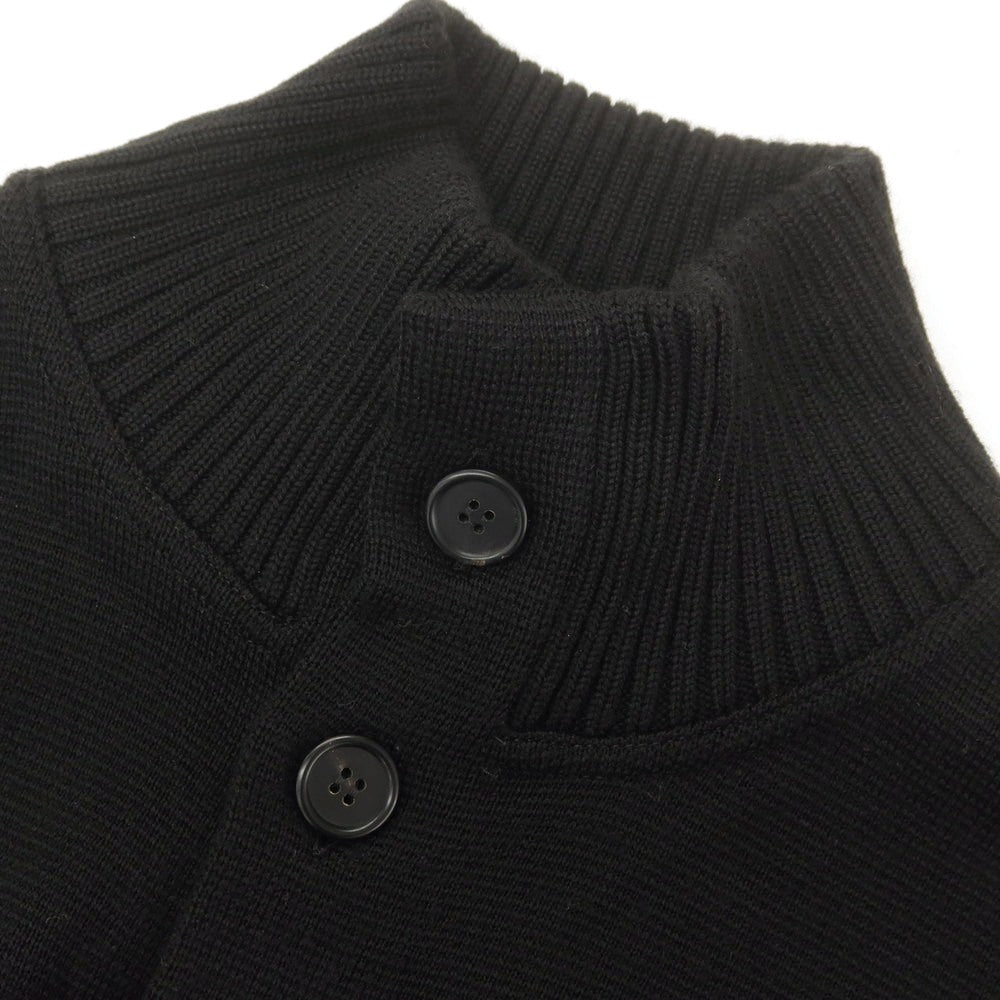 【中古】マガジーノ リカンビ MAGAZZINO RICAMBI ウールアクリル スタンドカラー カーディガン ブラック【 50 】【 状態ランクB 】【 メンズ 】