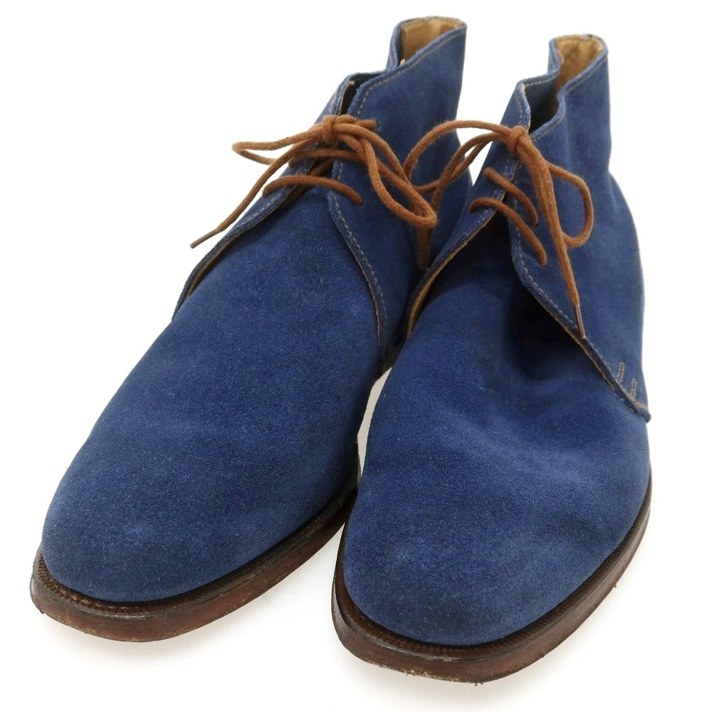 【中古】クロケットアンドジョーンズ CROCKETT&JONES CHUKKA スエード チャッカブーツ ライトネイビー【 6D 】【 状態ランクB 】【 メンズ 】