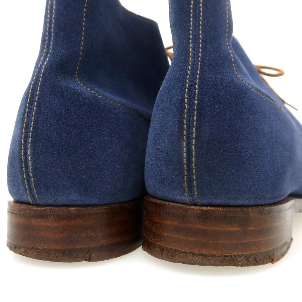 【中古】クロケットアンドジョーンズ CROCKETT&JONES CHUKKA スエード チャッカブーツ ライトネイビー【 6D 】【 状態ランクB 】【 メンズ 】