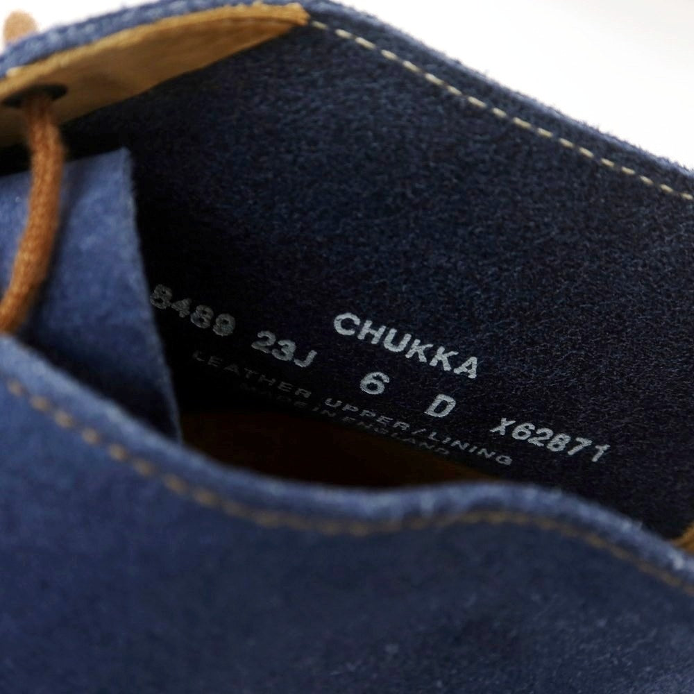 【中古】クロケットアンドジョーンズ CROCKETT&JONES CHUKKA スエード チャッカブーツ ライトネイビー【 6D 】【 状態ランクB 】【 メンズ 】