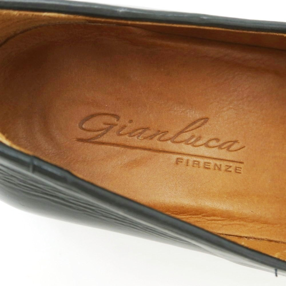 【中古】ジャンルカ Gianluca Uチップ ローファー ブラック【 39 】【 状態ランクC 】【 メンズ 】