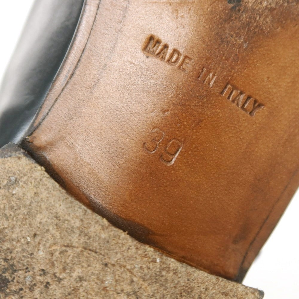 【中古】ジャンルカ Gianluca Uチップ ローファー ブラック【 39 】【 状態ランクC 】【 メンズ 】