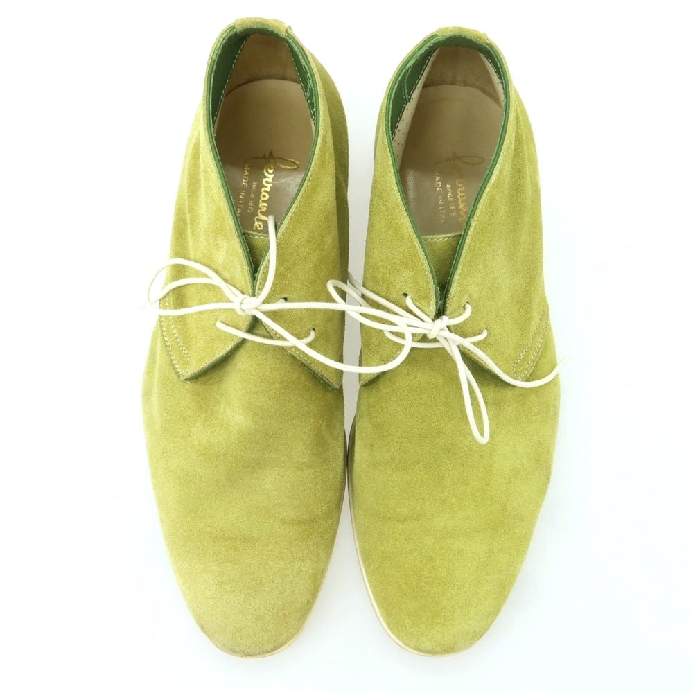 【中古】フェランテ FERRANTE スエード ブーツ ライトグリーン【 24.5位 】【 状態ランクC 】【 メンズ 】