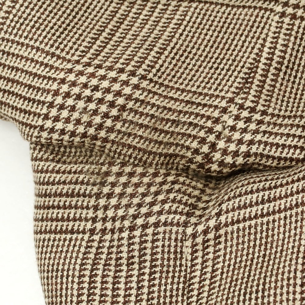 【中古】アタイア ATTIRE シルクリネンウール チェック 2B テーラードジャケット ベージュxブラウン【 46 】【 状態ランクC 】【 メンズ 】