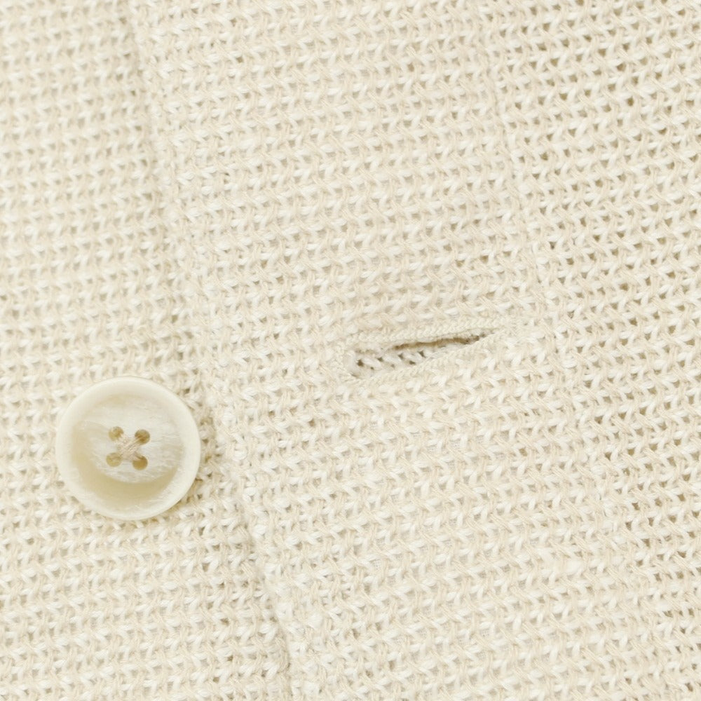 【中古】エレント リングヂャケット elento RING JACKET リネンシルク トラッカージャケット ベージュxホワイト【 L 】【 状態ランクB 】【 メンズ 】