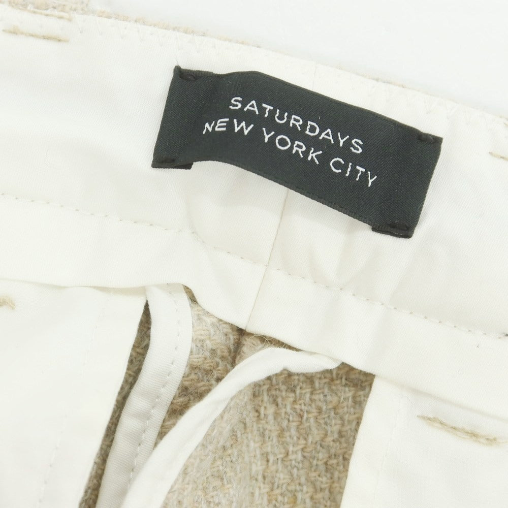 【中古】サタデーズ ニューヨークシティ Saturdays NYC ウールポリエステルアクリルナイロン カジュアルスラックスパンツ ベージュ【 30 】【 状態ランクB 】【 メンズ 】