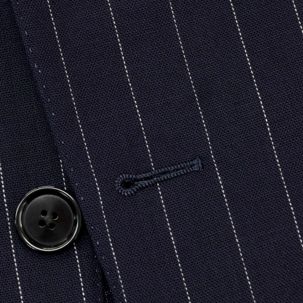 【中古】ビームスエフ BEAMS F サマーウール ストライプ 3つボタンスーツ ネイビー【 93 】【 状態ランクC 】【 メンズ 】