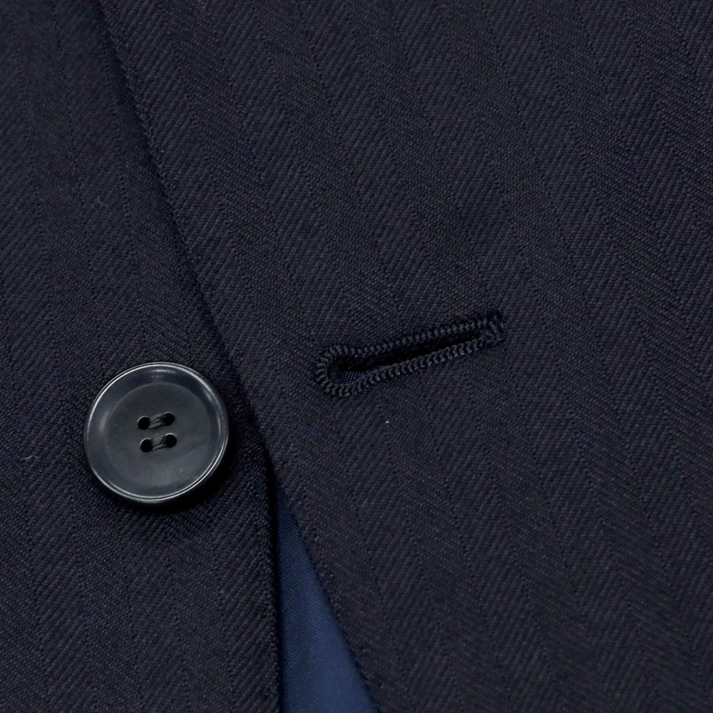 【中古】ビーアール プラクティカル スタイル B.R. Practical Style ヘリンボーン織ウール 3つボタンスーツ ダークネイビー【 表記なし(S位) 】【 状態ランクB 】【 メンズ 】