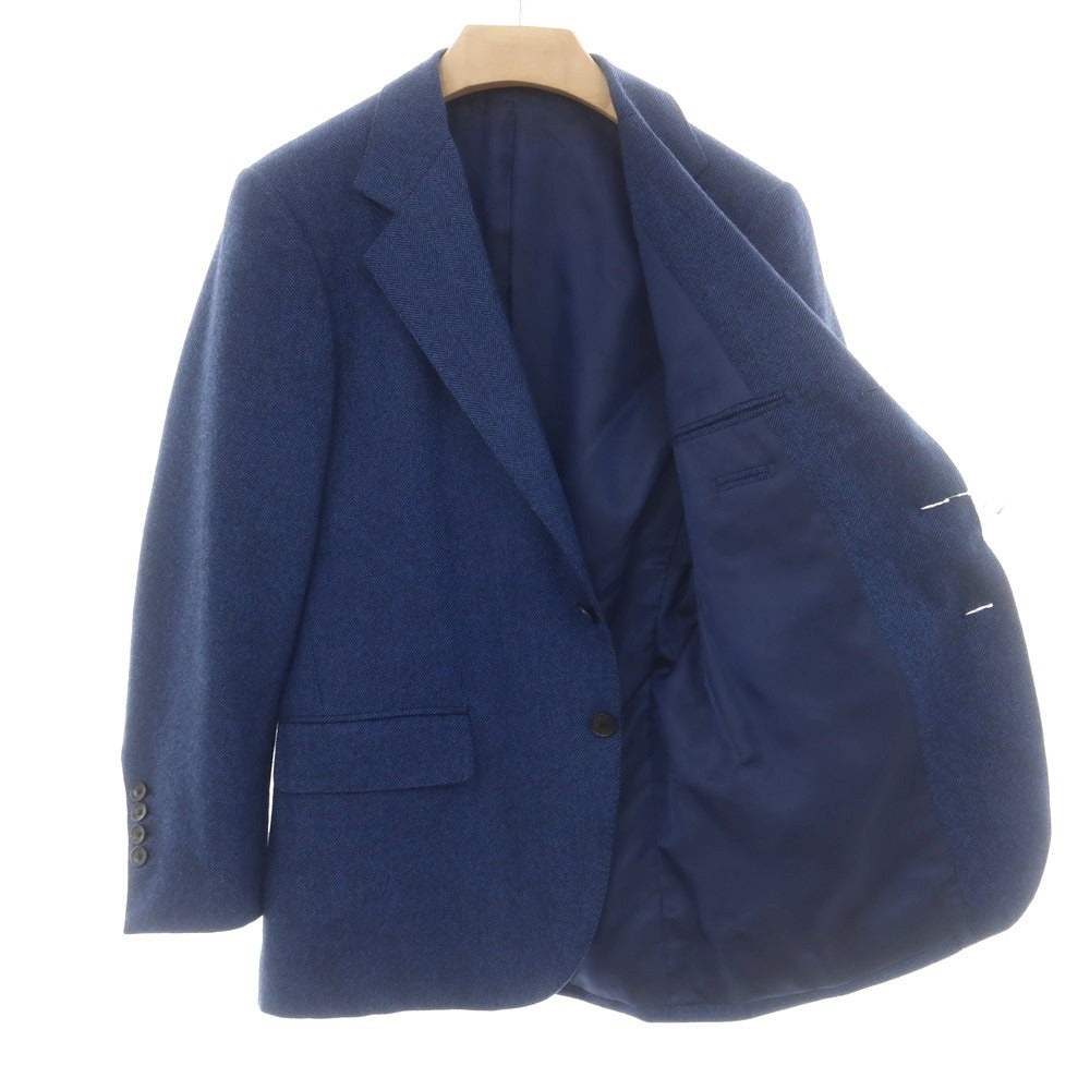 【中古】ジジ Jizi ウール ヘリンボーン織り 3B テーラードジャケット ブルーxブラック【 表記なし(M位) 】【 状態ランクB 】【 メンズ 】