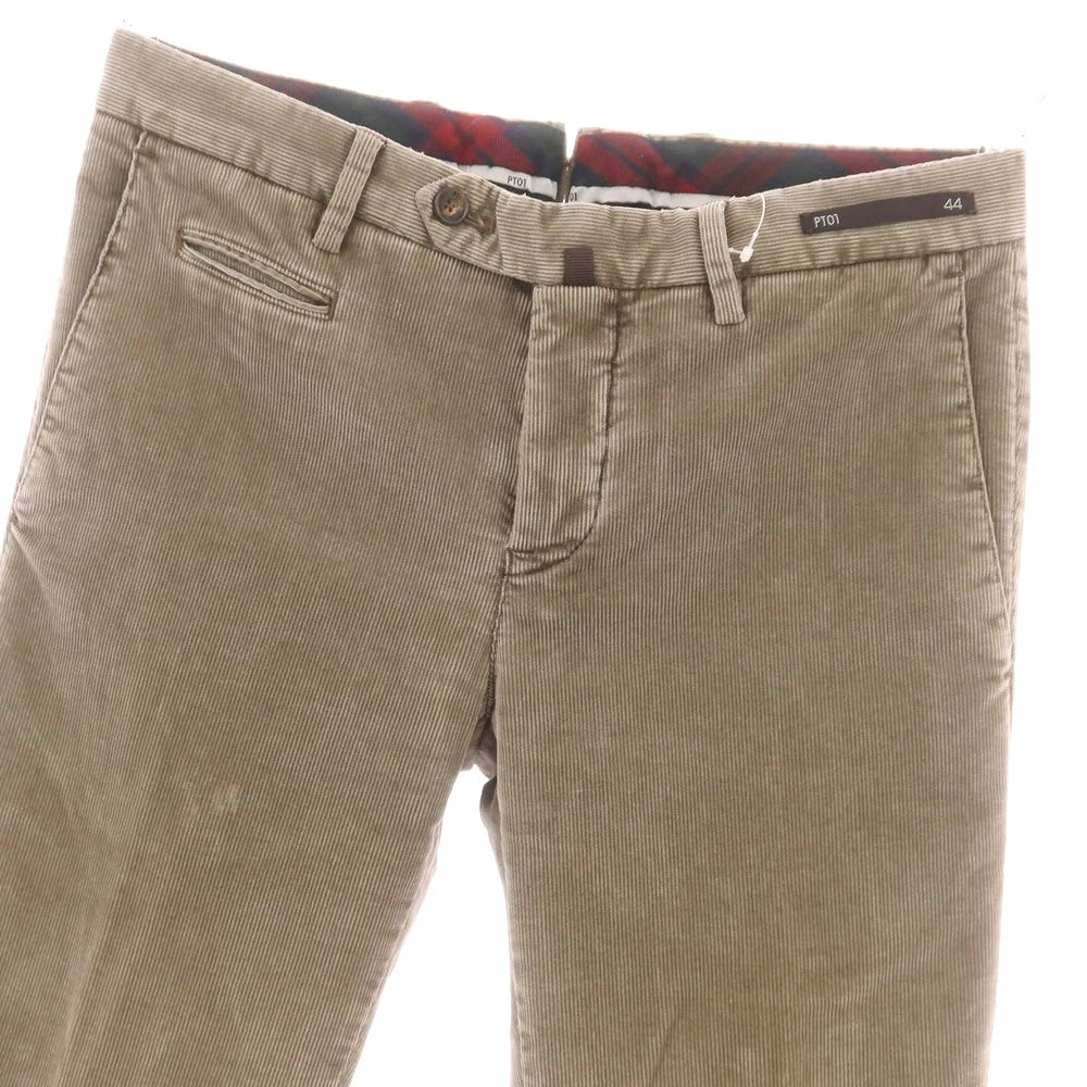 【中古】ピーティーゼロウーノ PT01 Aspen ストレッチ コットン コーデュロイパンツ ベージュ【 44 】【 状態ランクC 】【 メンズ 】