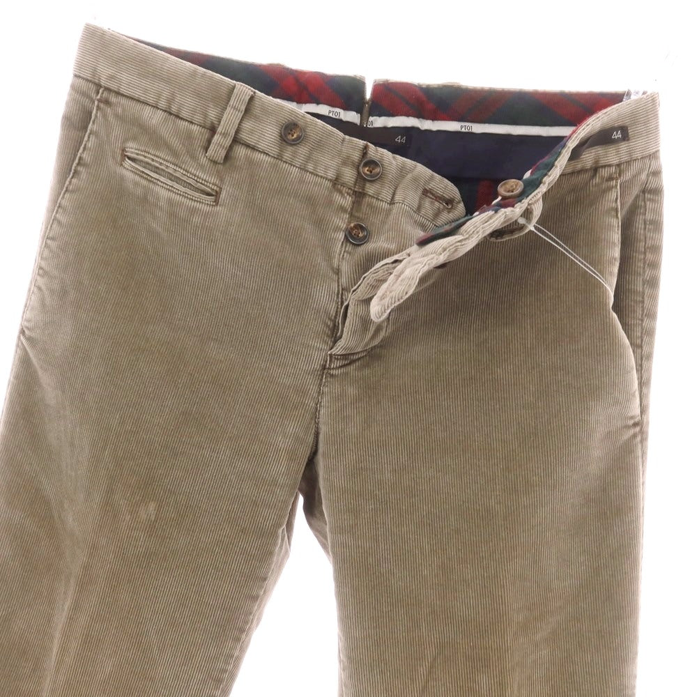 【中古】ピーティーゼロウーノ PT01 Aspen ストレッチ コットン コーデュロイパンツ ベージュ【 44 】【 状態ランクC 】【 メンズ 】