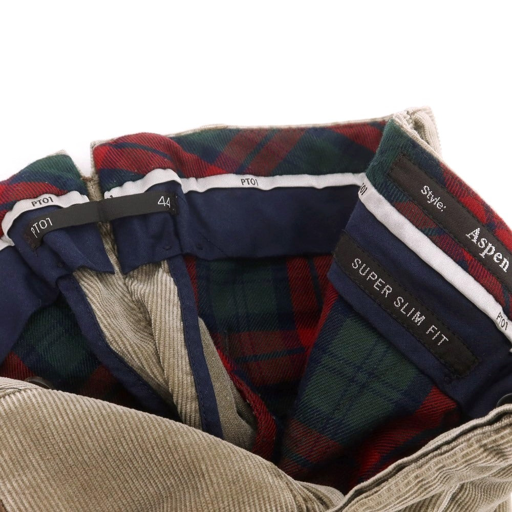 【中古】ピーティーゼロウーノ PT01 Aspen ストレッチ コットン コーデュロイパンツ ベージュ【 44 】【 状態ランクC 】【 メンズ 】