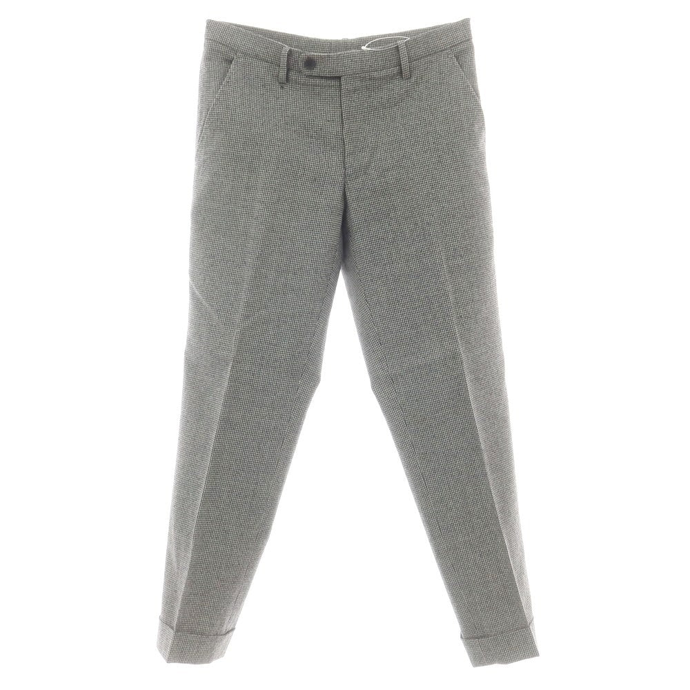 【中古】スーツカンパニー THE SUIT COMPANY ウールポリエステル ハウンドトゥース ドレススラックスパンツ グレー【 M(79cm) 】【 状態ランクB 】【 メンズ 】