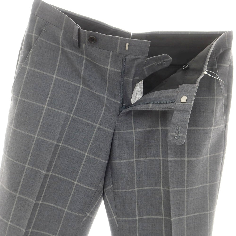 【中古】スーツカンパニー THE SUIT COMPANY ポリエステルウール ウィンドウペンチェック ドレススラックスパンツ グレー【 M(79cm) 】【 状態ランクA 】【 メンズ 】