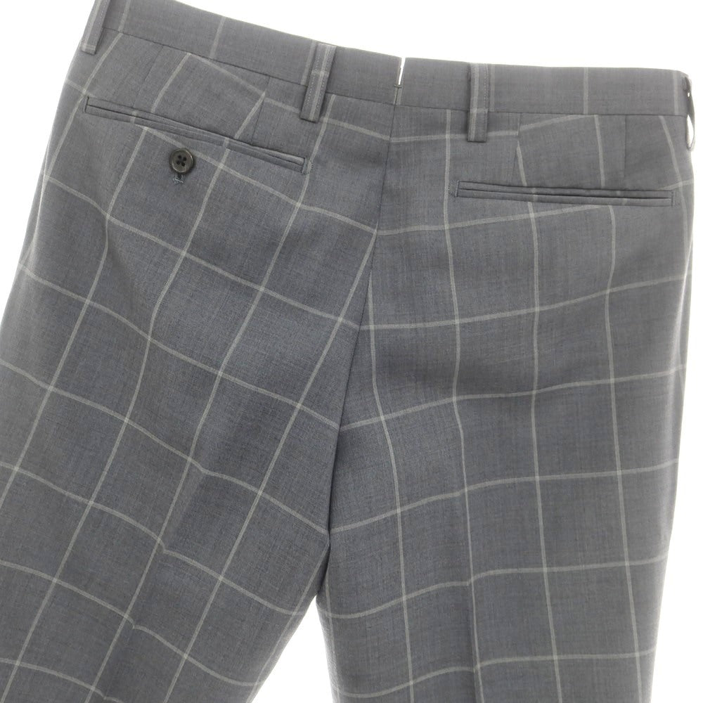 【中古】スーツカンパニー THE SUIT COMPANY ポリエステルウール ウィンドウペンチェック ドレススラックスパンツ グレー【 M(79cm) 】【 状態ランクA 】【 メンズ 】