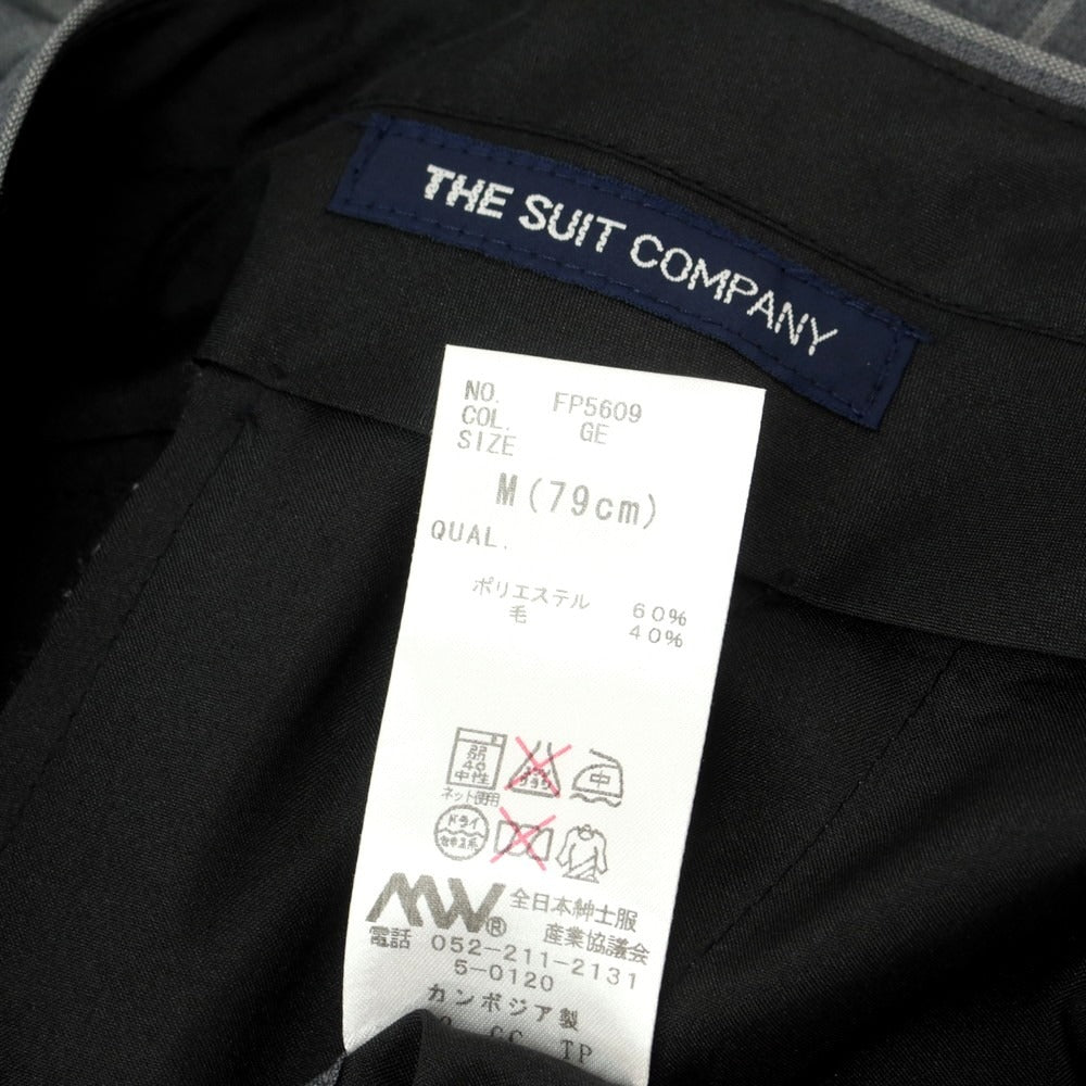 【中古】スーツカンパニー THE SUIT COMPANY ポリエステルウール ウィンドウペンチェック ドレススラックスパンツ グレー【 M(79cm) 】【 状態ランクA 】【 メンズ 】