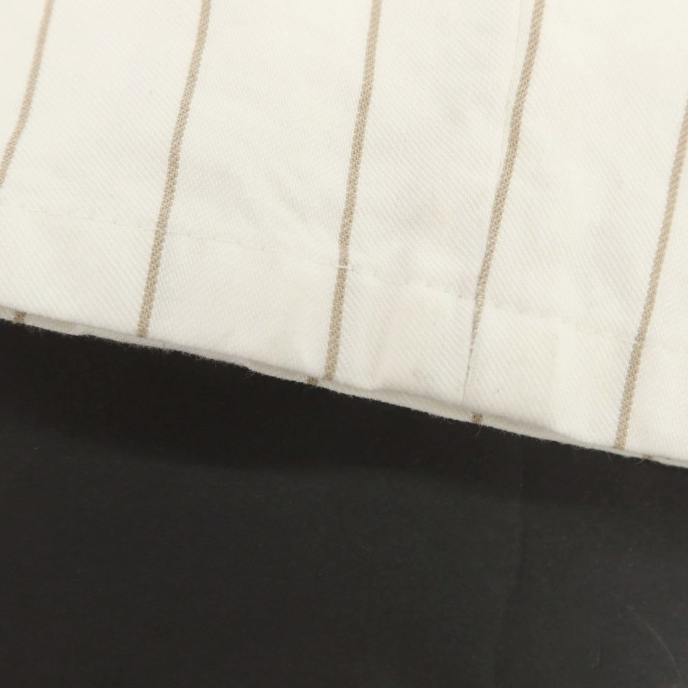 【中古】ブルネロクチネリ Brunello Cucinelli ストレッチ コットン ストライプ イージースラックスパンツ ホワイトxカーキベージュ【 50 】【 状態ランクC 】【 メンズ 】