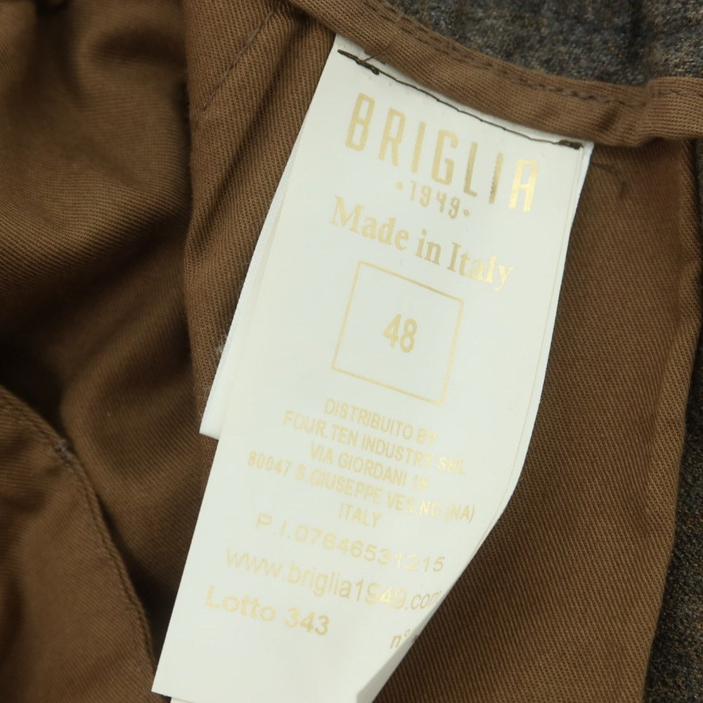 【中古】ブリリア1949 BRIGLIA 1949 ウール イージーパンツ ブラウン【 48 】【 状態ランクB 】【 メンズ 】