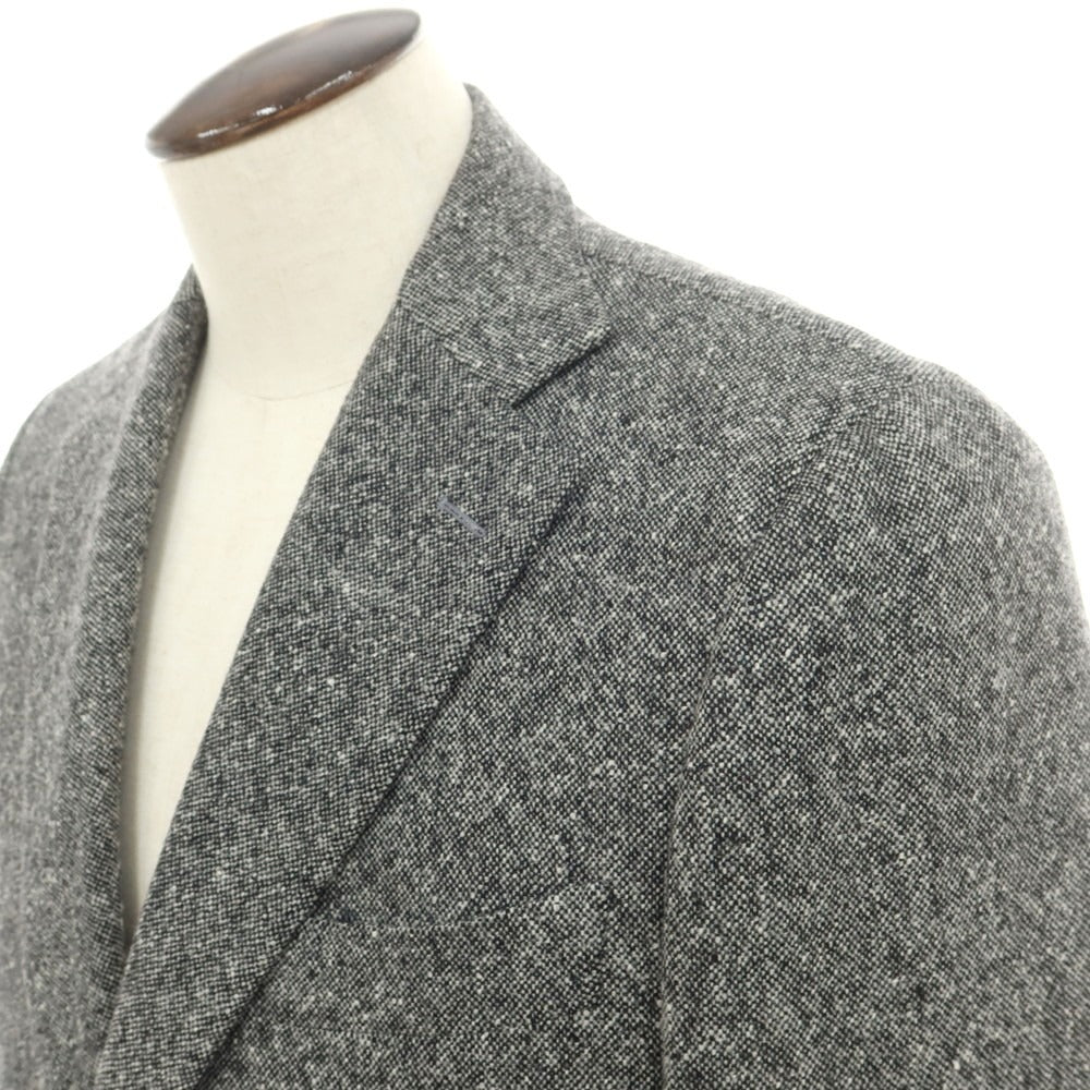 【中古】アザブテーラー azabu tailor ウール 3B テーラードジャケット ブラックxホワイト【 表記なし(L位) 】【 状態ランクB 】【 メンズ 】