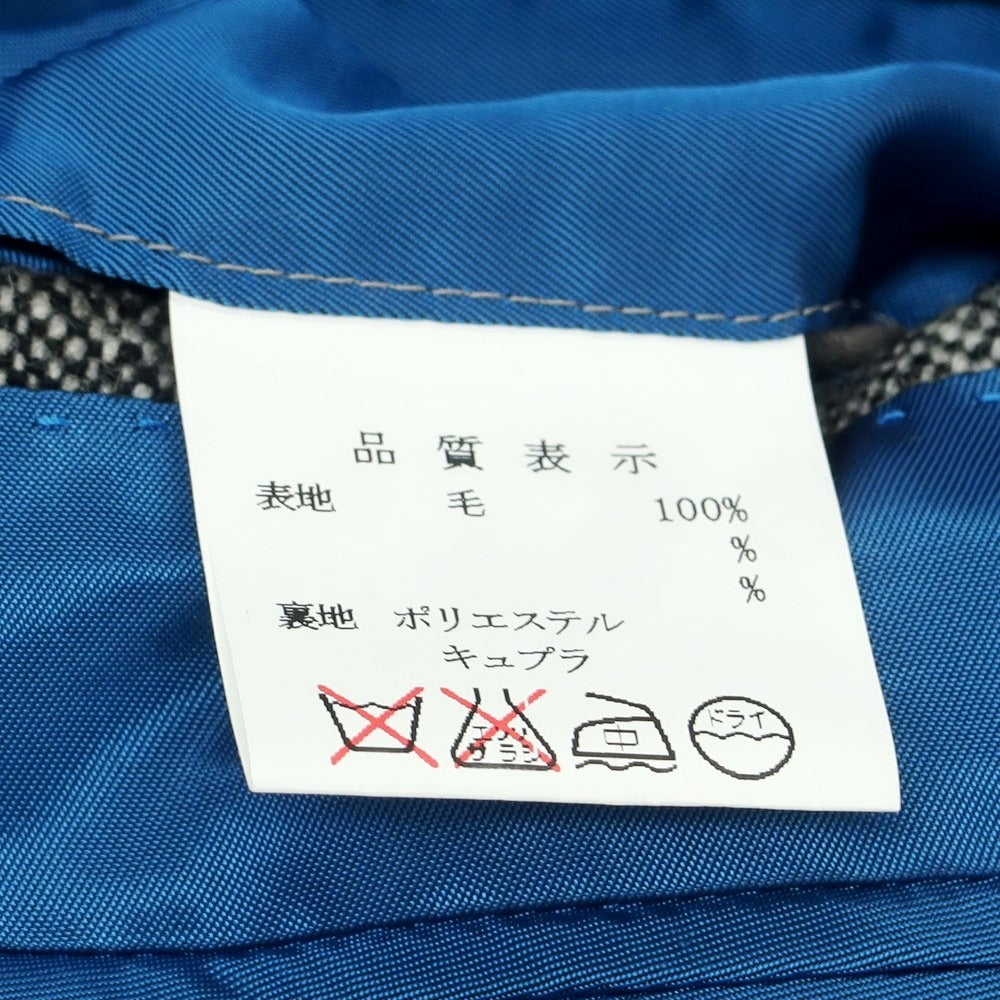 【中古】アザブテーラー azabu tailor ウール 3B テーラードジャケット ブラックxホワイト【 表記なし(L位) 】【 状態ランクB 】【 メンズ 】