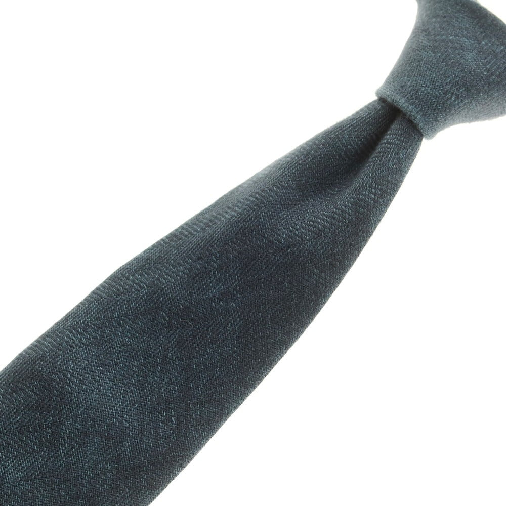 【中古】キートン Kiton リネン 無地ネクタイ ダークグリーン【 状態ランクC 】【 メンズ 】