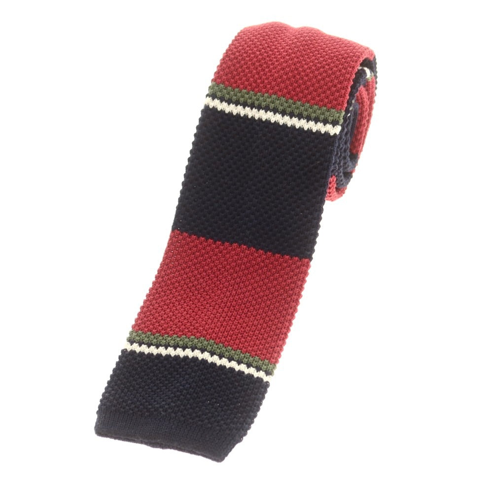 【中古】リッドテイラー LID TAILOR コットン ニットタイ ボルドーxダークネイビー【 状態ランクA 】【 メンズ 】