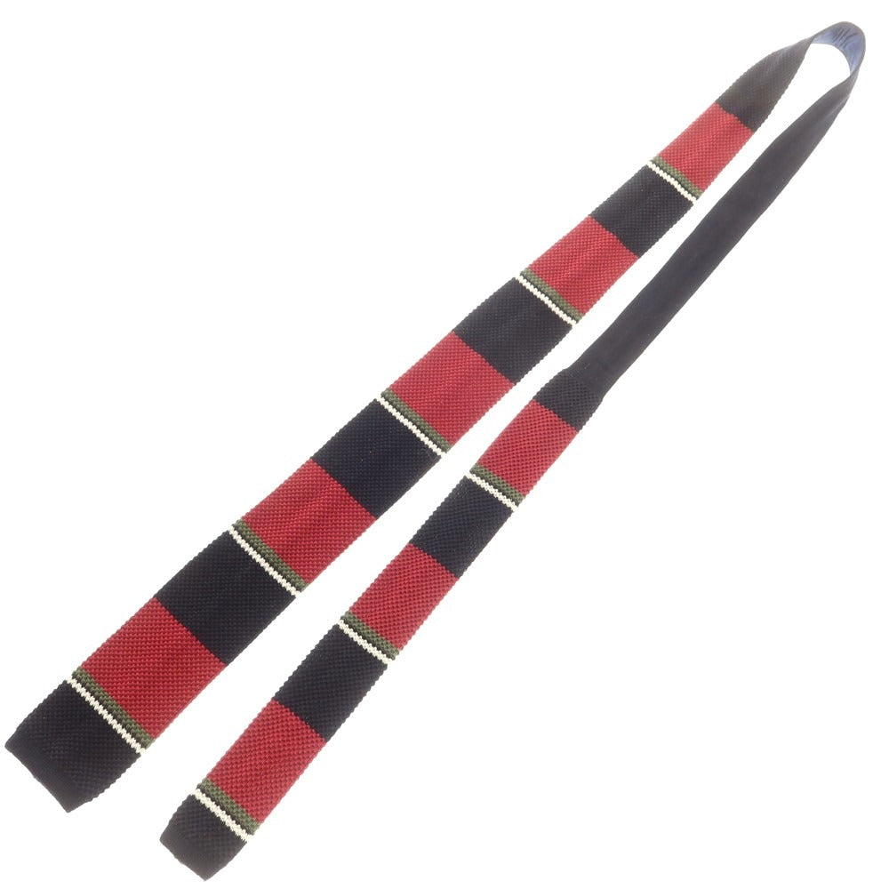 【中古】リッドテイラー LID TAILOR コットン ニットタイ ボルドーxダークネイビー【 状態ランクA 】【 メンズ 】