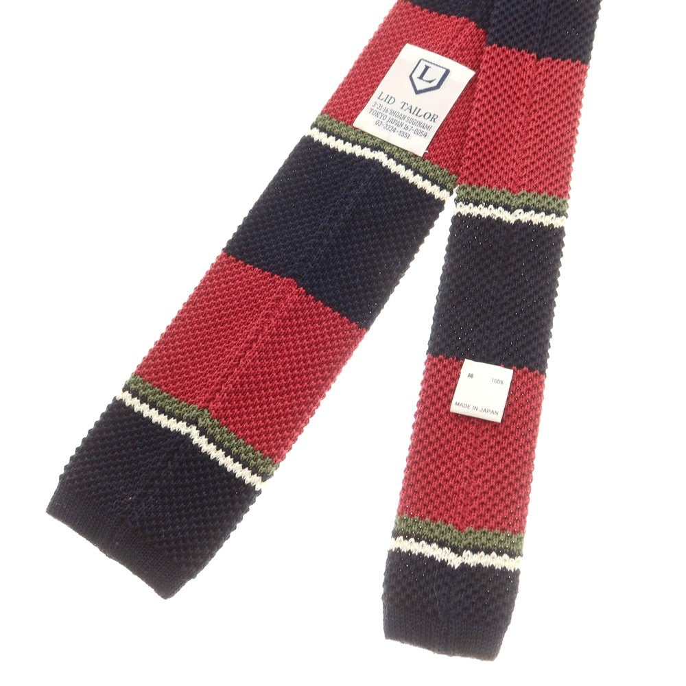 【中古】リッドテイラー LID TAILOR コットン ニットタイ ボルドーxダークネイビー【 状態ランクA 】【 メンズ 】