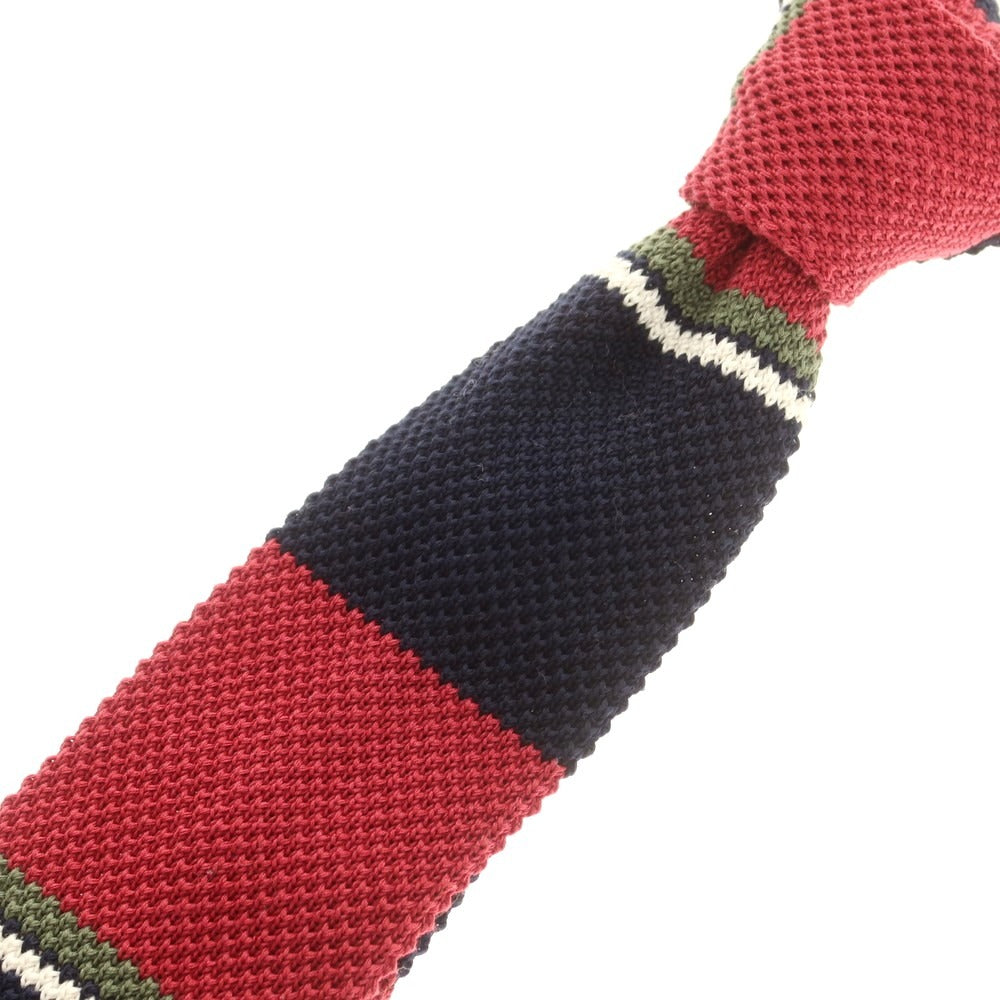 【中古】リッドテイラー LID TAILOR コットン ニットタイ ボルドーxダークネイビー【 状態ランクA 】【 メンズ 】