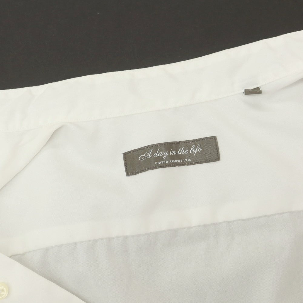 【中古】ア デイ イン ザ ライフ ユナイテッドアローズ a day in the life united arrows コットン バンドカラー カジュアルシャツ ホワイト【 M 】【 状態ランクB 】【 メンズ 】