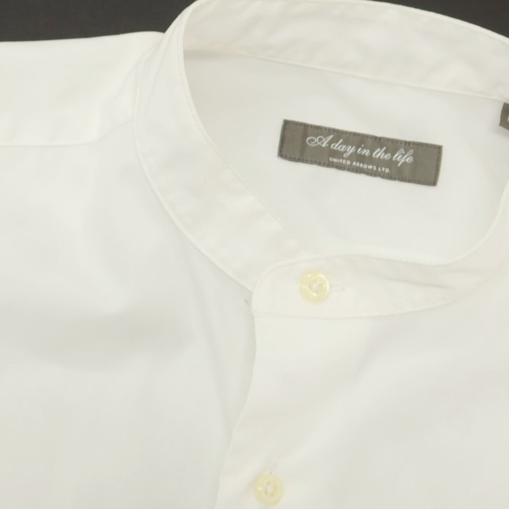 【中古】ア デイ イン ザ ライフ ユナイテッドアローズ a day in the life united arrows コットン バンドカラー カジュアルシャツ ホワイト【 M 】【 状態ランクB 】【 メンズ 】