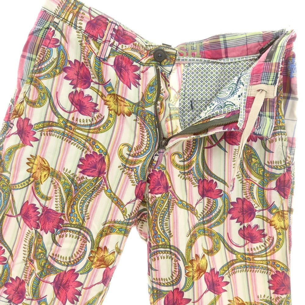 【中古】ガネーシュ ganesh コットン ショートパンツ ピンクxホワイト【 32 】【 状態ランクC 】【 メンズ 】