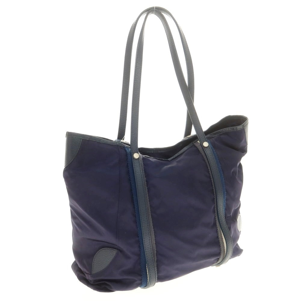 【中古】オロビアンコ Orobianco ナイロン90% アクリル10% レザー トートバッグ ネイビー【 状態ランクC 】【 メンズ 】