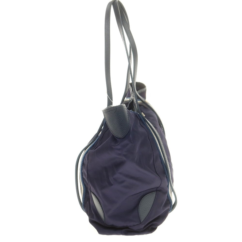 【中古】オロビアンコ Orobianco ナイロン90% アクリル10% レザー トートバッグ ネイビー【 状態ランクC 】【 メンズ 】