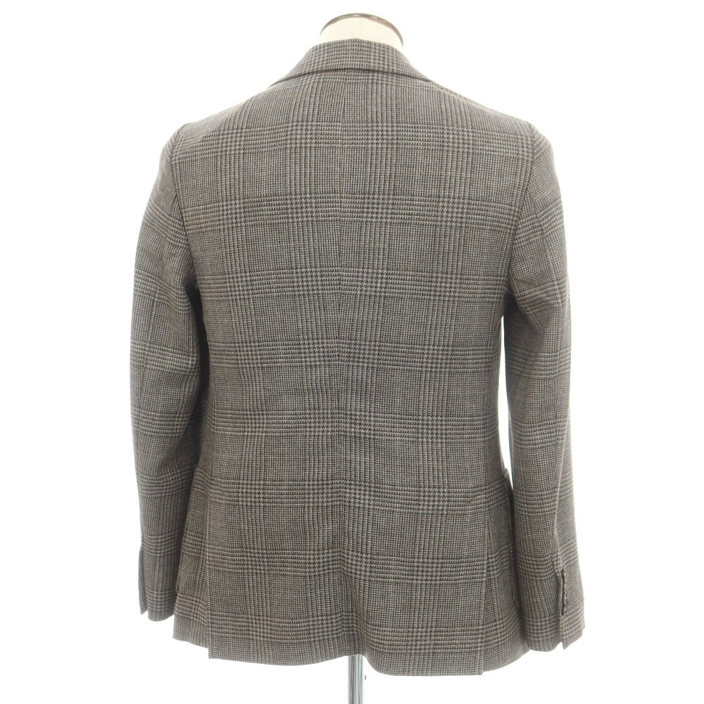 【中古】チルコロ1901 CIRCOLO 1901 ウールコットン グレンチェック 2B カジュアルジャケット ブラウンxグレー【 50 】【 状態ランクB 】【 メンズ 】