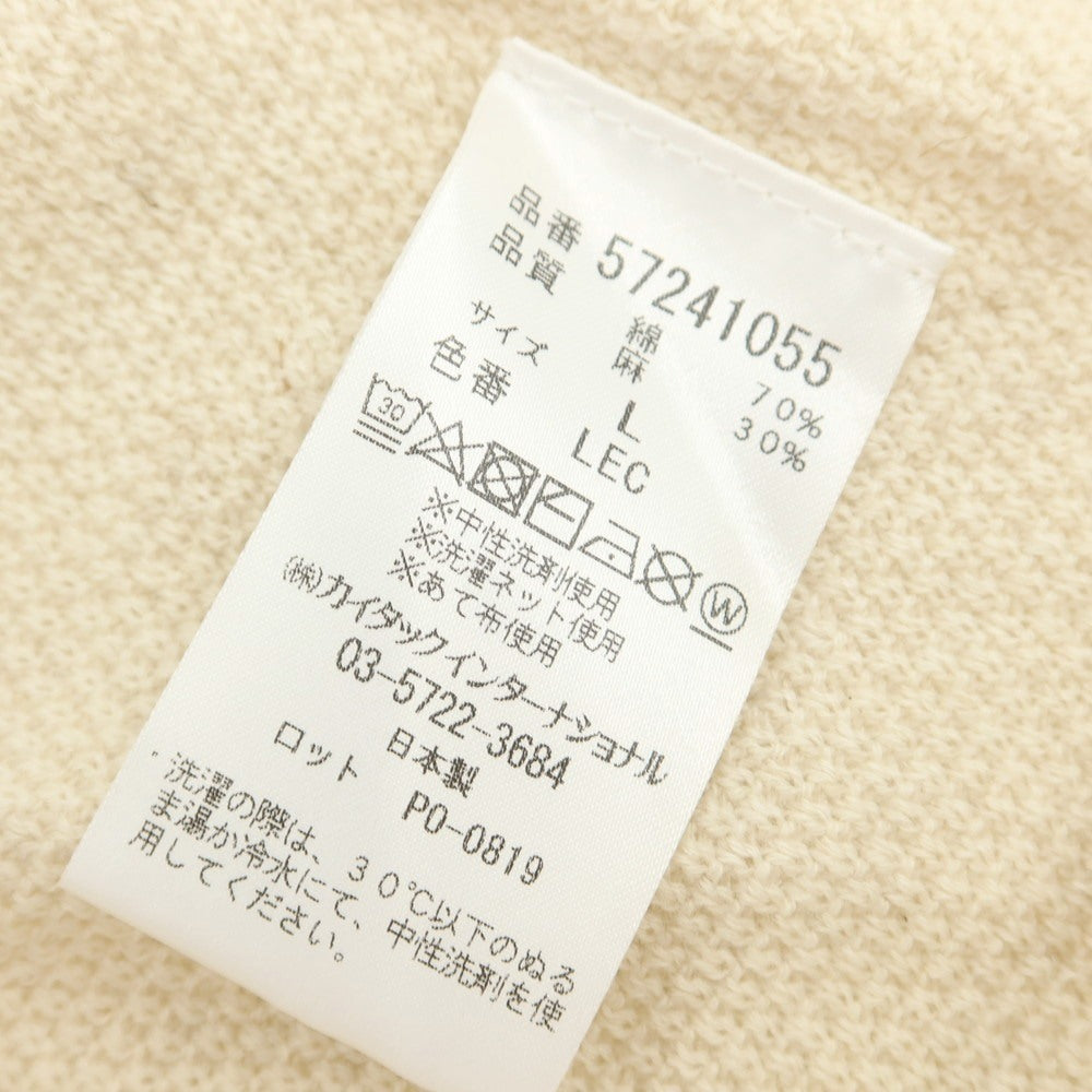 【中古】ヤヌーク YANUK コットンリネン 半袖 ポロニット ライトベージュ【 L 】【 状態ランクB 】【 メンズ 】